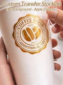 1/10pcs Personalized UV Transfer Labels, Anniversary Theme Customized, Gold Foil Crystal Stickers, Adhesive Stickers For Cups, Bottles, Laptops, Gift Boxes, Wedding Brand Upload Design Customized Logo Labels - Multicolor - View 5