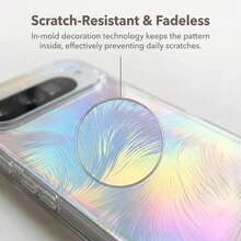 Feather Gradient Transparent Protective Case Compatible With Google Pixel 11Pro XL 11/11Pro/10/9 Pro XL/10/9 Pro/9A/10A Colorful Shockproof Phone Case - K7 - View 3