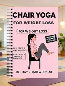 1pc 28-Day Weight Loss Chair Yoga Challenge Spiral Notebook Fitness Plan - Multicolor - View 2