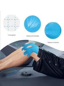 1pc Elastic Knee Support, Pre-Cut Fixed Support, Anti-Friction Sports Fitness Bandage, Muscle Effect Patch, Strap, Muscle Tape, Micro-Perforated Breathable, High Elasticity - Multicolor - View 7