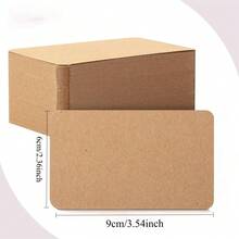 50張/1張迷你便箋卡 9*6cm 適合學校、辦公室、居家使用 大容量空白名片式便條卡 - 棕色卡 - 查看 2