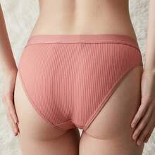 Set Of 5 Women's Ribbed Microfiber Panties, Comfortable For Everyday Wear, Affordable - Assorted - View 7