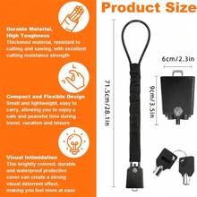 Car Steering Wheel Lock, Reinforced Braided Steel Cable Anti-Theft Lock, Easy To Operate Without Batteries, Comes With Two Keys, Suitable For Various Vehicle Models, Vehicle Safety Protection Product - Black - View 2
