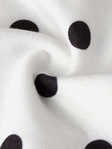 Autumn Casual White Polka Dot Tops For Going Out Long Sleeve Zip Coats Work Wear For Women Back To School - White - View 9