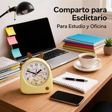 Unisex Practical Style For Bedroom And Office Desk Clock - Yellow - View 2