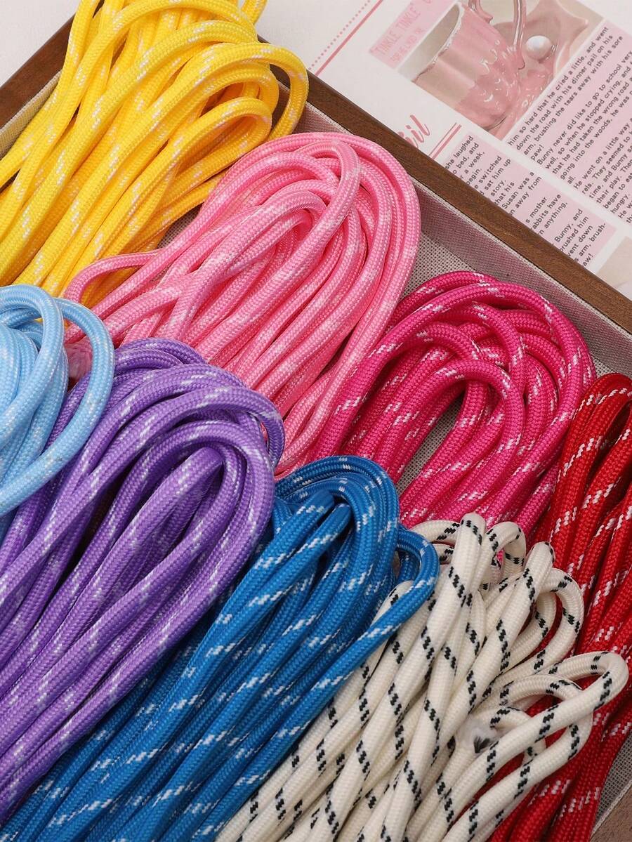 5m Colorful Nylon Braided Rope 5mm, Multi-Purpose Paracord, Durable Woven Rope Suitable For DIY Keychain, Pendant, Phone Strap, Belt Paracord Rope