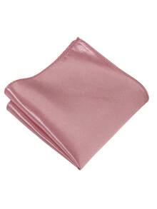 1 Set Solid Color Tie, Bow Tie, Pocket Square, Cufflinks Set, Satin Tie And Handkerchief Set, Business Tie, Pocket Square, Adjustable Bow Tie, Solid Color Cufflinks Combination - Dusty Pink - View 3