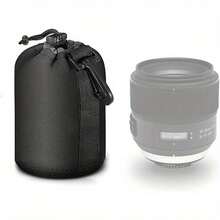 1/4 piezas Bolsa protectora multifuncional de neopreno para lentes, adecuada para almacenamiento de lentes de cámara DSLR, con acolchado grueso, proporciona protección pequeña, mediana y grande - Ver 11