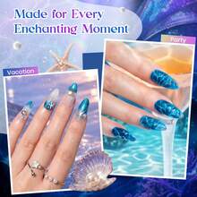 Beetles 6 Colors 9ML Siren Song Cat Eye Gel Nail Polish Set, Blue Purple Magnetic Gel Polish With Cat Eye & Water Ripple Magnets, Nail Charms, Soak Off UV LED - 6 Colors 9ml Fall Gel - 查看 7