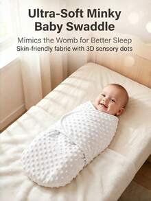 Saco de dormir para bebé sin mangas de felpa tipo judía, acolchado de felpa de lunares de doble capa engrosada y suave, saco de dormir con cremallera para bebés de 0-24 meses, cálido y amigable con la piel para dormir por la noche y evitar el frío - Saco de dormir de terciopelo sin capucha - Ver 1