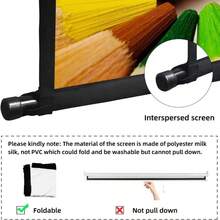 Tripod Projector Screen With Stand, 60 Inch, 72 Inch 4:3, 16:9 4K HD Projector Screen Stand, Wrinkle-Free Height Adjustable Portable Screen, Suitable For Projector, Indoor/Outdoor, Movie, Home Theater, Gaming - View 3