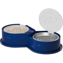 Detachable Double Pet Bowl Feeder Set With 304 Stainless Steel Bowls, Transparent Dustproof Lids, Non-Slip Base, Easy Plug-In Assembly, Multi-Color For Travel & Home - 800ml - View 10