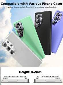 Gorilla Hero 1組相機鏡頭保護貼，相容於 Galaxy S23/S24/S25/S25 Plus/S25 Ultra/Z Flip/Z Fold/Fold 8 Ultra/Fold 8，防碰撞，銀色CD紋理，自動吸附，手機配件 - 銀色 - 查看 6