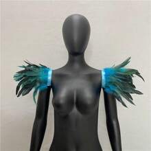 2pcs/Set Unisex Gothic Faux Feather Shoulder Epaulette Shawl, Suitable For Costume Party, Carnival, Halloween, Ball Party - Multicolor - View 11