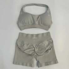 Women Two-Piece Outfits - Deep Sea Shorts and Bra Set - View 3