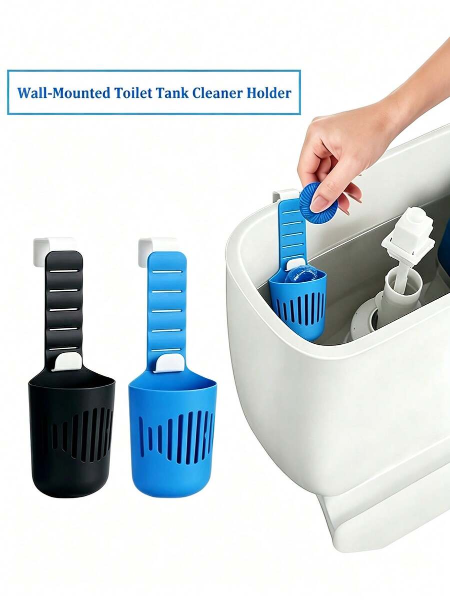 Adjustable Toilet Tank Cleaning Bracket, Tank Replacement Accessory, Hanging Toilet Cleaning Storage Basket With Hook, Collects Toilet Internal Debris, Prevents Baffle Clogging, Extends Toilet Cleaning Time, With Adjustable Strap - Multiple Styles - View 1