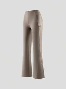 Beneunder Women's High-Elasticity Light-Sculpting Flare-Leg Pants HE008 - Brown - View 9