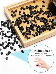 100g Black Obsidian Crushed Stones, Quartz Pebbles, Asymmetrical Decorative Stones, Suitable For Vase Filling, Aquarium, Home Decor, Vase Plants, Succulents And Cacti, Holiday Gift - Multi-pack - View 5