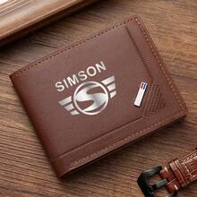 SIMSON Metal Logo Men's Bifold Wallet PU Leather Short Wallet With Card Slots - Multicolor - View 9