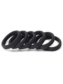 200/100/50/20pcs Large Black Hair Ties, Thick Seamless Elastic Ponytail Hair Bands For Women And Girls, Non-Damaging, Suitable For Thick Hair - Black - View 5
