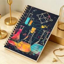 1pc A5 Spiral Notebook, Color Lab Cover Diary, Back To School Essential, Chemistry Learner Notepad, Lab Record Planner, Cool Scientific Subject School Stationery - Lab - View 3