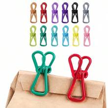 10pcs Multi-Function Snack Clips - PVC Coated Steel Clips, Suitable For Sealing Food Packaging, Potato Chip Bags And Fixing Clothes, Documents Etc. (Random Color) - Color: Random - View 12