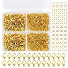 WGRXIRANYKM 300Pcs/Box Jewelry Making Kit Lobster Clasps & Jump Rings With Storage Box For DIY Chain Necklace Bracelet Supplies Connect - Multicolor - View 8