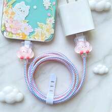 Protectores de cable para cargador de , protector de cargador con patrón adorable, salvador de cable de teléfono y sujetador USB compatible con iPhone 16 15 14/13/12/11 Pro Max - Multicolor - Ver 5