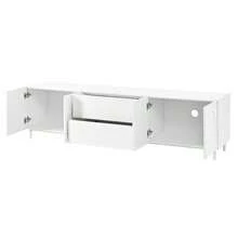 Living Room Set With TV Cabinet + Coffee Table, Furniture Set With Arched Doors, Body Made Of Particle Board + MDF, Furniture With Steel Tube Legs, Storage Combination For Living Room - White - View 10
