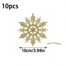 10pcs/60pcs 1 Set Christmas Artificial Poinsettia Flower Stems With Clips, Glitter Faux Flower Decor, DIY Christmas Tree Hanging Ornaments, Holiday Home Decoration, Suitable For Wreaths, Garlands, Tabletop Arrangements, Winter Indoor, Farmhouse Windowsill Fireplace Holiday Decor - Multicolor - View 11