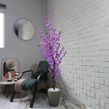 Little Lie Flower Cerejeira Artificial Branca Preservada 150cm Vaso Liso Pedra Decoração - 3D Cinza - Visão 2