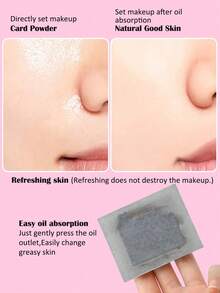 200/100 Peças Papel Absorvente de Óleo Facial + Puff de Pó Quadrado + 1 Espelho, Absorvente de Óleo e Controlador de Óleo, Copo Absorvente de Óleo Facial Refrescante e Portátil, Pode Absorver Óleo Facial em Excesso, Adequado para Homens, Mulheres, Iniciantes, Produto de Cuidados com a Pele - Multicolorido - Visão 4