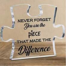 Unisex 2D Pattern Acrylic Puzzle Medal Keepsake, Custom Thank You Gift For Men & Women. Delicate Trophy Style Desktop Ornament, Creative Souvenir Decor For Indoor Table Display, Ideal Commemorative Present For Daily Gifting & Holiday Rewards. - Multicolor - View 9