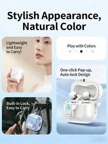 1Pc Protective Case Compatible With Huawei FreeClip2 Wireless Bluetooth Earphones, Anti-Drop Flip Cover With Lock Buckle & Bracket - Multicolor - View 6