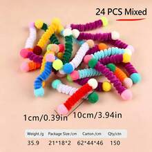 4/12/24pc Durable Cat Toys, Indoor Elastic Interactive Toys, No Battery Required, Multi-Color Random, Polyester Catnip Toys, Suitable For Kittens And Adult Cats, Soft Paw-Friendly Design - View 7