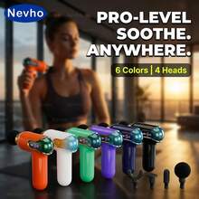 Nevho Handheld Electric Massage Gun, 20-Minute Auto-Timer Mode, 9-Speed Intelligent Control, 4 Massage Heads, Ultra-Portable Body Relaxation Device, Suitable For Home, Office, Travel Use - View 1