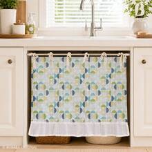 Farmhouse Style Oven Door Curtain With Lace Tie, Semi-Transparent Textured Polyester Kitchen Decor, Decorative Oven Handle Cover Curtain, 30 X 21.3 Inches - Multicolor - View 6