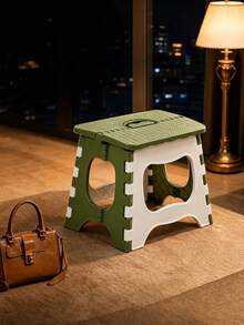Foldable Stool With Portable Handle, Space-Saving Design, Can Be Used As Shoe Changing Stool, Kitchen Step Stool, Bathroom Stool, Outdoor Camping Stool, Lightweight And Durable, Ready To Use, Multi-Scenario Storage Solution - Multicolor - View 8