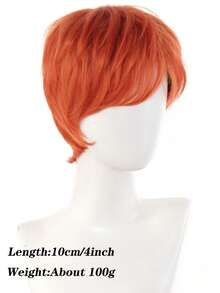Orange Short Layered Men Cosplay Wig Synthetic Heat Resistant Fiber Anime Wig For Male Halloween Party Costume Daily Fashion Wig - Multicolor - View 3
