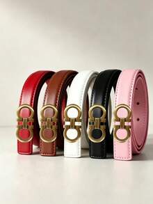 Women's 8-Shaped Buckle Denim Jeans Casual Pants Decorative Belt Versatile Women's Waist Belt - Multicolor - View 1