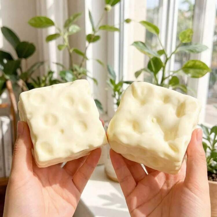 大號起司方塊壓力球，不彈跳紓壓玩具，ASMR 感官抗壓禮物，柔軟逼真紓壓球，創意紓壓小配件，適合節日禮物、生日禮物、派對小禮與填充物，提升心情 - 彩色 - 查看 7