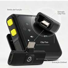 Microfone De Lapela Sem Fio  Com função de redução de ruído Para Celular Tipo C/ iOS - Tipo C - Visão 12