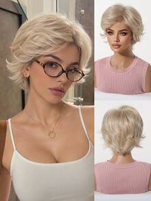 8in Brown Mixed Color Short Shag Bob Wigs European Style For Women For Women's Daily Wear Also Suitable For Parties, Music Festivals, It's The Perfect Gift For Halloween And Christmas. Perfectly Showcases Party Fashion - Multicolor - View 14
