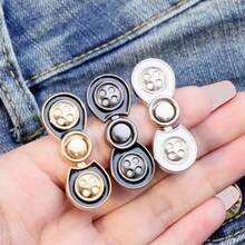 1Pair/2/3Pairs No-Sew Waist Buckle, Adjustable Detachable Button For Jeans, Pants, Skirts, Waist Size Reducer, No-Drill Waist Adjustment Tool - Multicolor - View 5