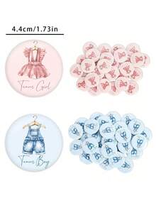 50/30/10 Gender Reveal Party Pins, Blue & Pink Baby Clips, Boy & Girl Team Badges, Baby Boy & Girl Badges, Birthday Party Game Decorations, Baby Shower Gifts, Party Accessories - View 7