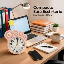 Unisex Practical Style For Bedroom And Office Desk Clock - Pink - View 3
