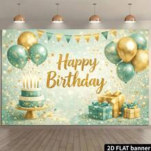2D Flat Birthday Backdrop With "Happy Birthday" Text, Suitable For Indoor And Outdoor Themed Birthday Parties, Photography Studio Shoots, Event Boards, Family Gatherings, Office Area Decoration And Outdoor Yards - Multicolor - View 3