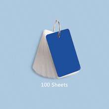 100 Sheets Solid Color Blank Flash Cards With Metal Binder Ring, Portable Word Notebook Blank Message Notepad For Student Learning Office Stationery - 100 Sheets - View 10