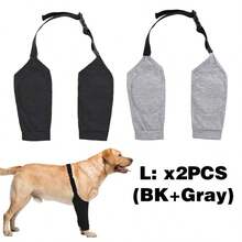 Medium To Large Dog Post-Surgery Recovery Protective Suit, Gray XL, With Elastic Band Front Leg Sleeves, Soft Elbow Support, Elizabeth Collar Alternative, Prevents Licking Leg Wounds, Enhanced Support, Suitable For Injuries And Hip Dysplasia - Multicolor - View 15