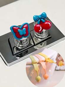 Bouton de chasse d'eau élégant - Ongle, Plusieurs styles disponibles, Convient pour la décoration de la salle de bain, Releveur de siège de toilette, Releveur de couvercle, Poignée de siège de toilette en silicone pour la maison, Pas de mains , Poignée de toilette en silicone mignonne, Convient pour la maison, les voyages, Beau et élégant, Essentiel quotidien, Essentiel pour les ongles longs, Saison de la rentrée scolaire - A - Voir 1